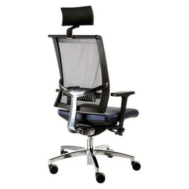 Imagem de Cadeira Presidente Com Encosto Tela Mesh Net Design Preto