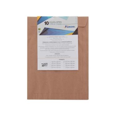 Imagem de Envelope Saco Foroni Kraft Natural 240x340mm com 10 Unidades, UNICA