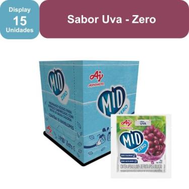 Imagem de Kit Refresco em Pó MID ZERO Sabor Uva Com 15 Unidades de 8g