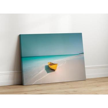 Imagem de Quadros Decorativos para Sala Quarto Paisagem Praia Moderna 90x60 Linh