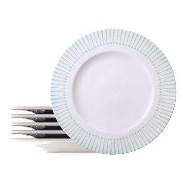 Imagem de Kit Prato Raso Tramontina Monocroma Em Porcelana Decorada 28 Cm 6 Peças Tramontina