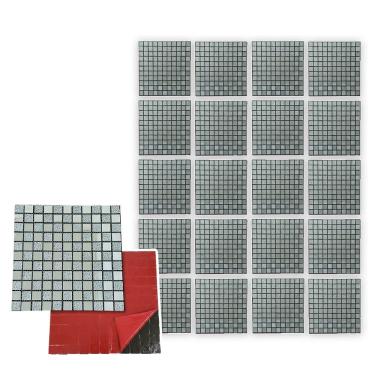 Imagem de Pastilha De Vidro Adesiva kit 20 Uni Parede Cozinha Box Sala Decorativa Facil Aplicacao Requintado Moderna Reforma