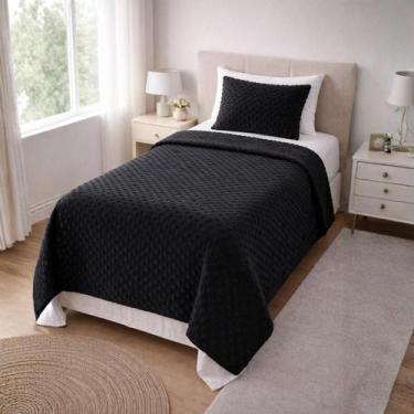 Imagem de Cobertor com Fronha Flannel Solteiro Bolinha Kit 2 Peças 1,60x2,20m Co