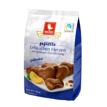 Imagem de Biscoito Corações de Lebkuchen com Damasco Weiss 150g