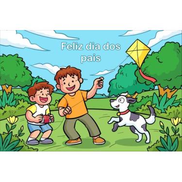 Imagem de Painel de Tecido Sublimado Feliz dia dos Pais Brincadeira de Pipa no p