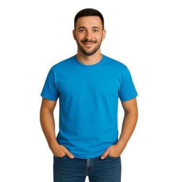 Imagem de Camiseta Básica Masculina 100% Algodão Lisa Premium Básica Casual Dia 