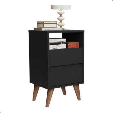 Imagem de Mesinha de Cabeceira Cama Lateral Like Pequena 2 Gavetas e Nicho Canto