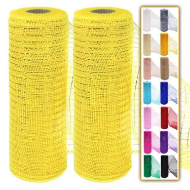 Imagem de Rolos de fita de malha Deco Ableme Deco Yellow 10 cm x 9 m (2 unidades