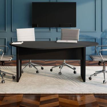 Imagem de Mesa Orgânica 1,83m X 1,00m para Reunião com Pés em Metal F5 Office Preto