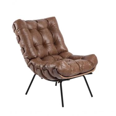 Imagem de Poltrona Costela Sala e Escritório Veludo Courissimo Nozes Neros Interiores