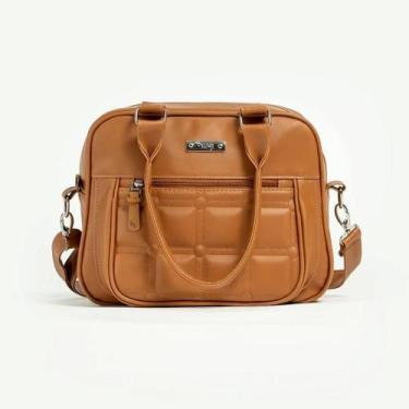 Imagem de Bolsa de Maternidade Hug Média Linha Caramelo, Creme