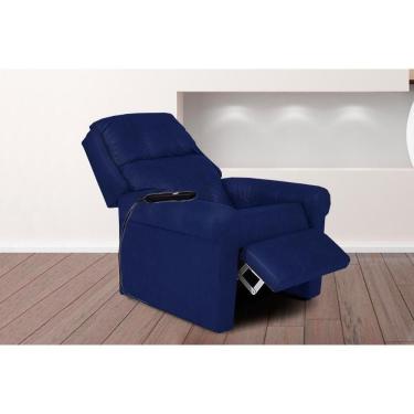 Imagem de Poltrona Reclinável MH 1216 Two Way com Massagem Courano Azul Herval