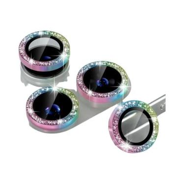 Imagem de Protetor De Câmera Com Glitter E Diamantes, Estrutura Metálica Para iP