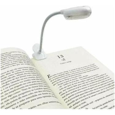 Imagem de Luminária Luz Led Leitura Prendedor Clips Livro Flexível Cor - Congrat