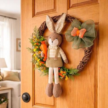 Imagem de Guirlanda Páscoa Coelho Pernas Mole Arranjo Decoração 60cm - Genérico