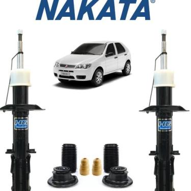 Imagem de Kit Batente Palio Fire + 2 Amortecedores Dianteiro Nakata  Base Curva
