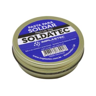 Imagem de Pasta de Solda Soldatec para Soldagem Metálica com Fluxo Ativador Amarelo Claro Implastec