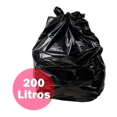 Imagem de Saco de Lixo 200 Litros Reforçado 100 Unidades para Descarte de Resíduos em Grandes Vol...