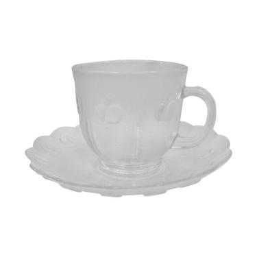 Imagem de Kit 6 Xícaras com Pires Apple para Café e Chá em Vidro Resistente a Micro-ondas e Lava-...