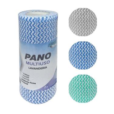 Imagem de Rolo de Pano Multiuso Limpeza em Geral 100 Folhas 25cmx30cm em Viscose e Poliéster Alta...