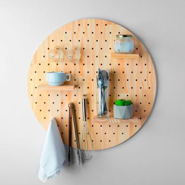 Imagem de Pegboard Ids080 Tpc 51,9x51,9CM Madeira Maciça Fixação Parafuso com Bastões e Prateleir...