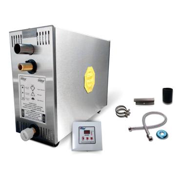 Imagem de Sauna a Vapor Elétrica 6kW Painel de Comando Digital 12V Timer 5 Horas Aço Inox Bifásic...