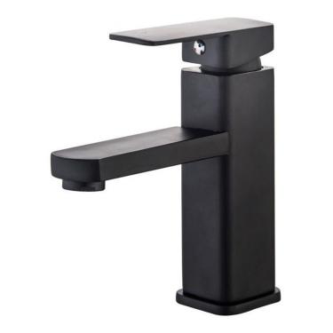 Imagem de Torneira para Banheiro Lavabo Monocomando de Bancada em Aço Inoxidável Acabamento Preto...