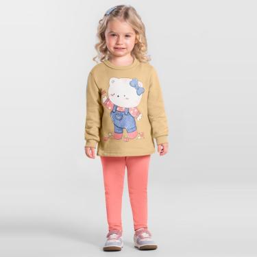 Imagem de Conjunto infantil menina de gatinho com glitter Brandili-Feminino