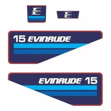 Imagem de Kit Adesivos Evinrude 15 Compatível Motor de Popa - SPTS