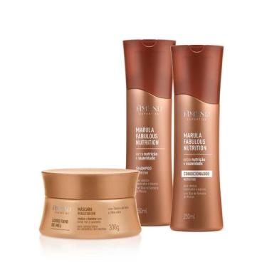 Imagem de Kit Shampoo, Condicionador Marula e Máscara Realce da Cor Mel  Amend