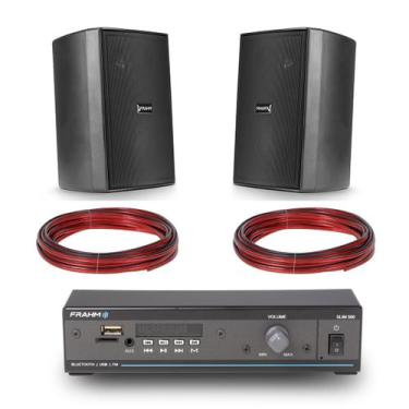 Imagem de Kit Som Ambiente Amplificador Bluetooth Rádio + Par Caixas - Frahm