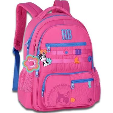Imagem de Mochila Escolar de Costa Feminina RB Rebecca Bonbon Chaveiro Cadarços 