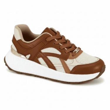 Imagem de Tênis Vizzano Branco Off Mocca Camel Feminino Design Casual -, Branco 