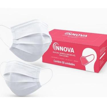 Imagem de Máscara Cirúrgica Tripla Com Elático CX. Com 50 Unidades Innova.