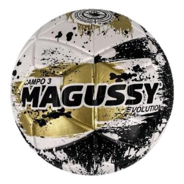 Imagem de Bola Futebol De Campo 3 Evolution Magussy, Branco, Dourado, Preto