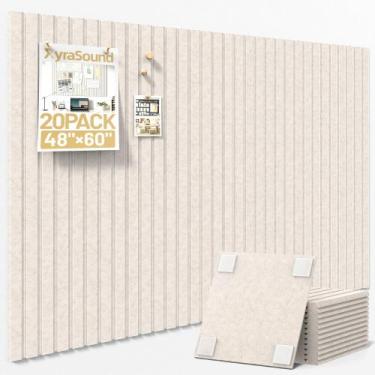 Imagem de Painel de Cortiça XyraSound 48" x 60" Cor Aveia, Kit com 20 Peças