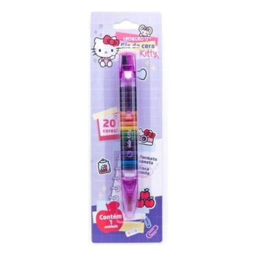Imagem de Giz de Cera Leo&Leo Hello Kitty Caneta Troca-ponta 20 Cores - LeL