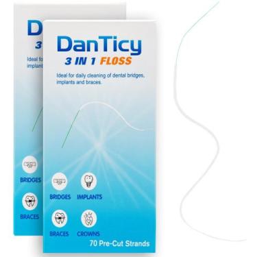 Imagem de Fio Dental DanTicy Super Floss para Aparelho Ortodôntico 140 Unidades