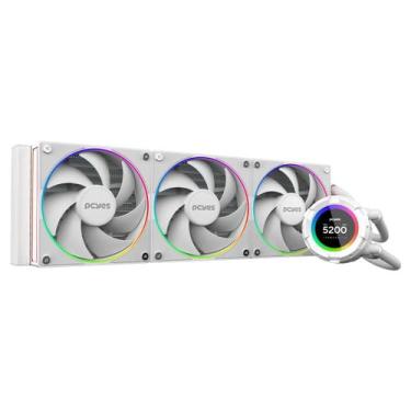 Imagem de Water Cooler Pcyes Vision White Ghost Tela LCD ARGB 360mm (AMD/INTEL) 