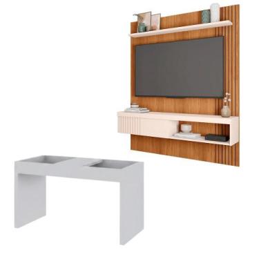 Imagem de Conjunto Sala de Estar Moon Painel 1.5 Mesa Book Caemmun, Freijo/off w