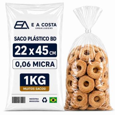 Imagem de 5 KG SACO PLÁSTICO BD 22x45 ESPESSURA 0,06 TRANSPARENTE - E A COSTA EM