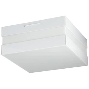 Imagem de Plafon de Sobrepor Quadrado Bilbao Branco para 01 Lâmpada Bulbo Led E-27, TUALUX, 18X18 cm, Pequeno