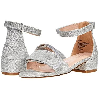 Imagem de Steve Madden Sandália infantil unissex de salto Airenne, Prata, 3 Wide Little Kid