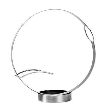 Imagem de Suporte de garrafa de vinho para decoração de estilo europeu leve de luxo criativo armário de vinho decoração moderna simples rack de vinho suporte empilhável (cor: prata)