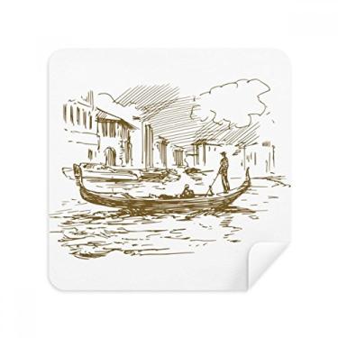 Imagem de River Boat Landmark Sketch Óculos de paisagem, tecido de camurça, pacote com 2