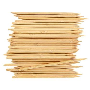 Imagem de Ferramenta de remoção de cutículas de bambu descartável BambooMN 15 cm 5 mm para manicure e pedicure, 100 Pieces, 5.9-Inch