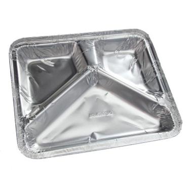 Imagem de Marmitex de Alumínio com Capacidade de 950ml 3 Divisões com Tampa de Cartão Aluminizado com 10 Unidades Thermoprat