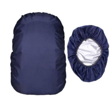 Imagem de Capa Mochila Impermeável Proteção Chuva Média Azul Marinho