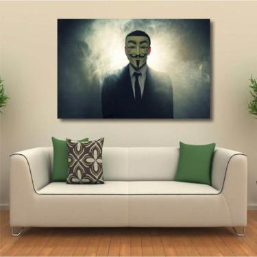 Imagem de Quadro decorativo Anonymous - Fumaça - Tela em Tecido