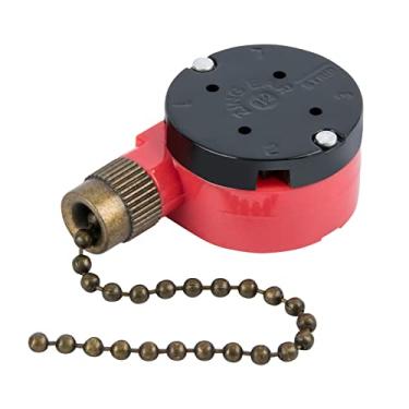 Imagem de Interruptor de corrente de tração Zing Ear ZE-208s, interruptor de controle de 3 velocidades compatível com ventiladores de teto Hunter, lâmpadas e luzes de parede (corrente de tração de bronze)